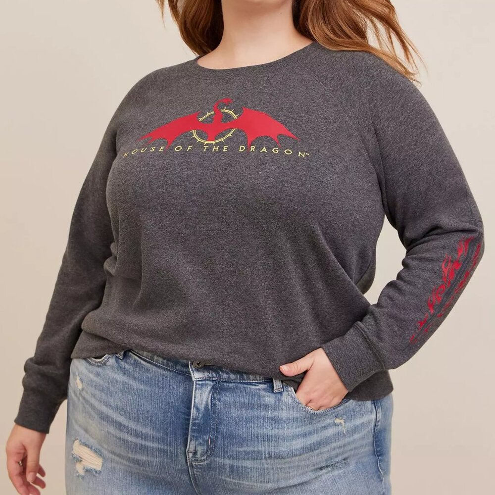 Torrid House of the Dragon Classic Fit Cozy Fleece Sweatshirt Size 3/3X NWT